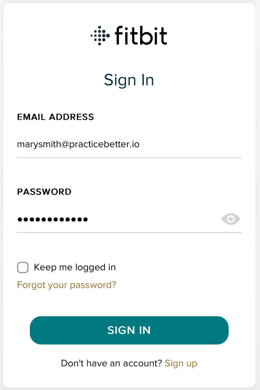 Linking your Fitbit Account to Practice Better Help Practice Better