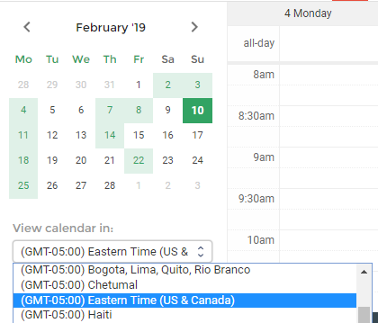 schedule multiple time zones